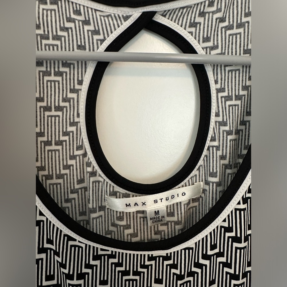 Black and White Geometric Max Studio Tank Dress - Picture 3 of 5